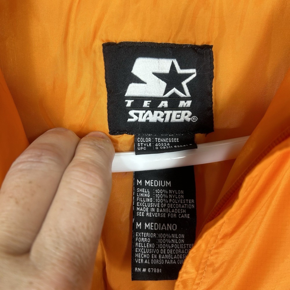 VTG University of Tennessee Vols Team Starter Jacket Mens M‎ Orange Long Sleeve - Picture 5 of 16